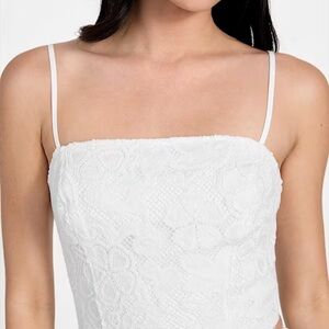 NWT GUESS White Lace Square Neck Cami Top SIZE L